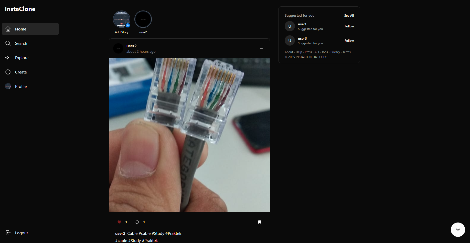 InstaClone - Full Stack Social Media Application